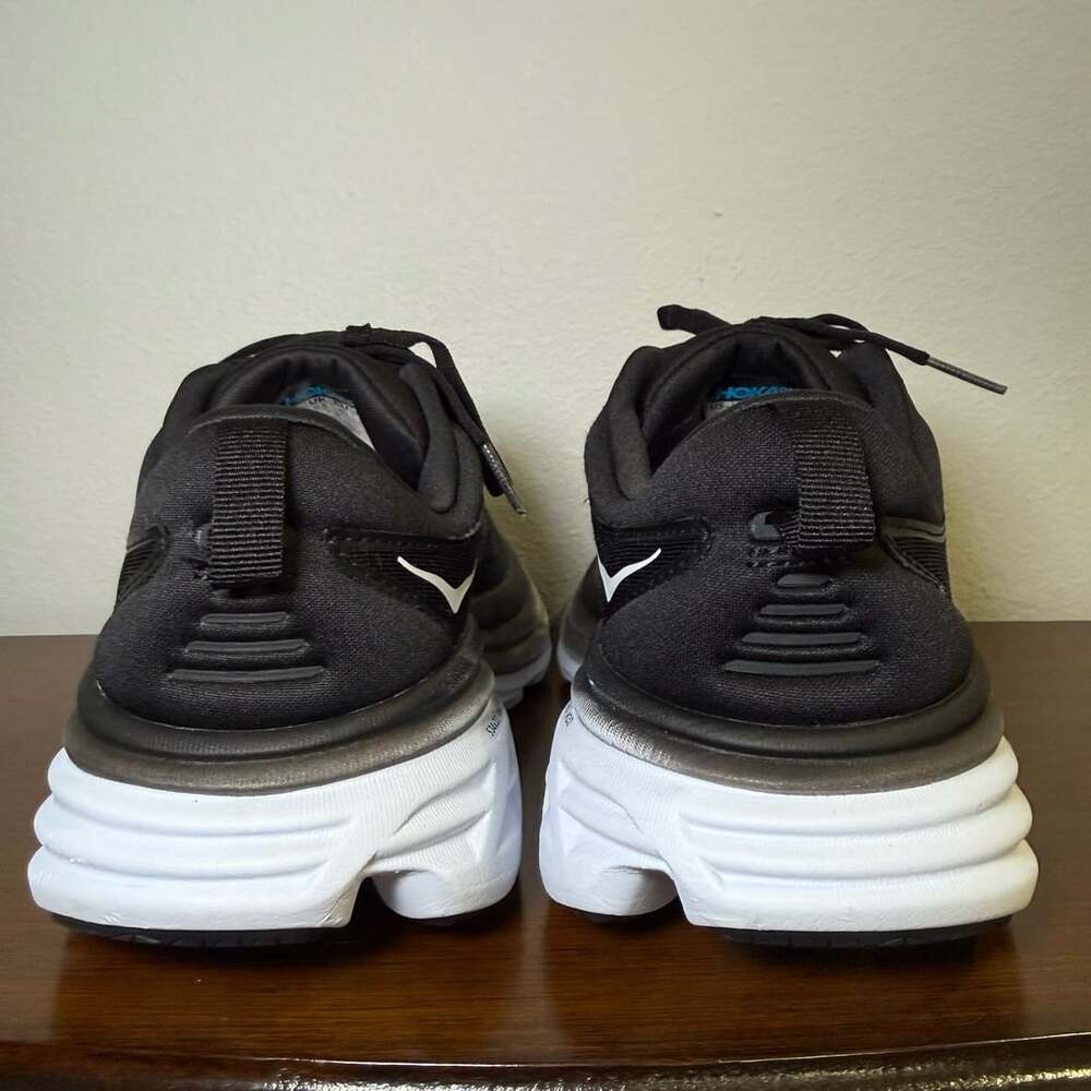 Hoka Bondi 8 Black White Running Shoes Women US 8D - Picture 4 of 11